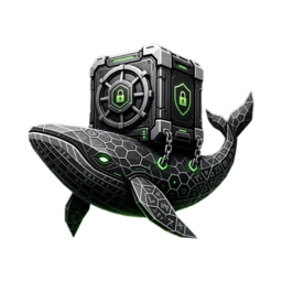 The Cryptainer armored whale carrying a sealed, encrypted container
